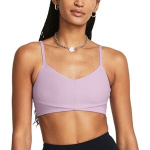 Under Armour Meridian Rib Bralette Purple Light Support Sports Bra Large